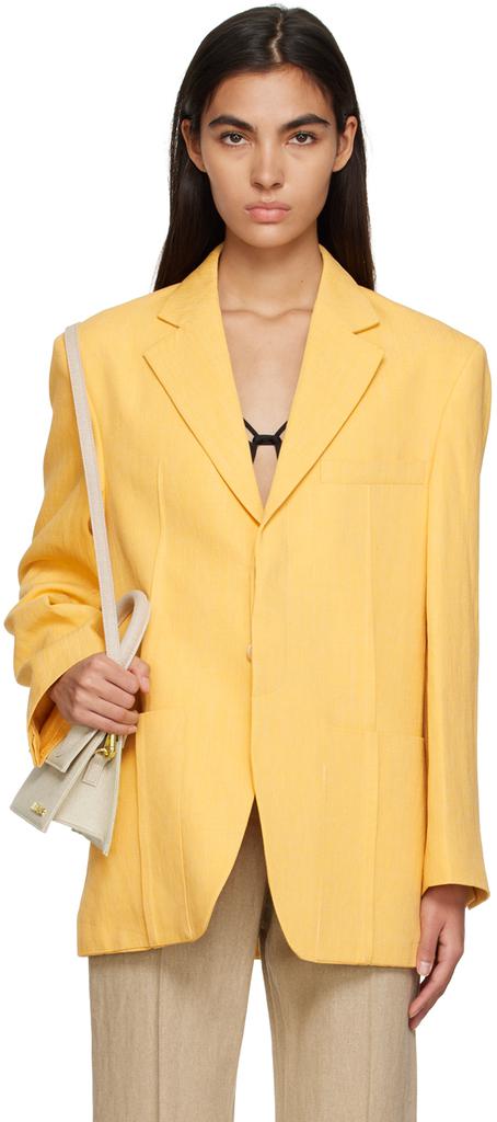 Jacquemus Baska asymmetric embellished grain de poudre wool