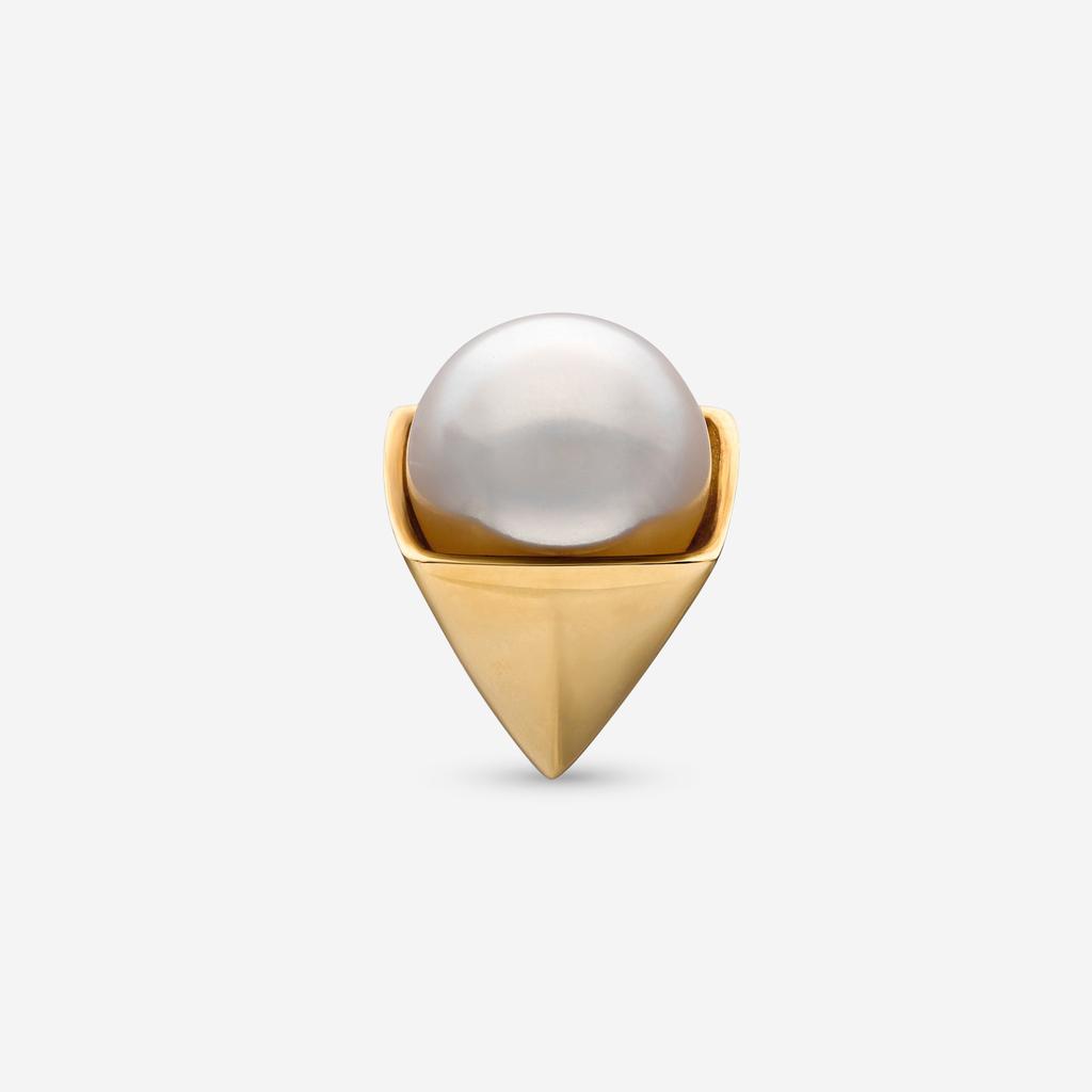 Assael Assael 18K Yellow Gold Japanese Akoya Cultured Pearl Mono Stud Earring EG-PY1