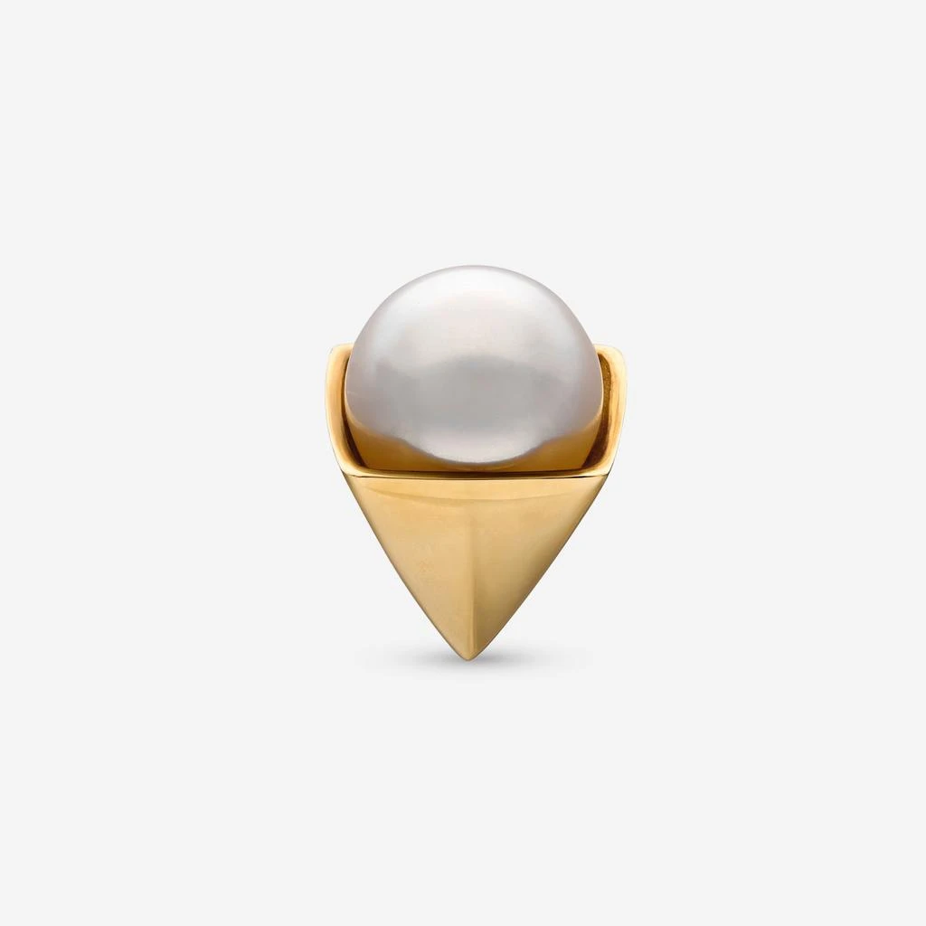 Assael Assael 18K Yellow Gold Japanese Akoya Cultured Pearl Mono Stud Earring EG-PY1 2