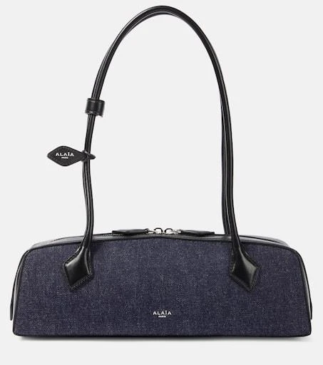 Alaïa Le Teckel Medium denim shoulder bag 1