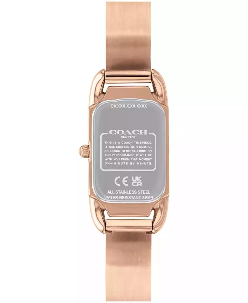 COACH Women's Cadie Signature C Rose Gold-Tone Stainless Steel Bangle Watch, 28.5 x 17.5mm 3