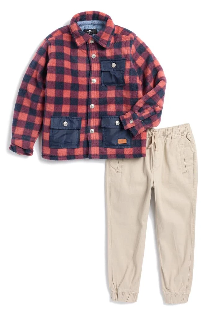 7 For All Mankind Kids' Button-Up Shirt & Pull-On Pants Set 1
