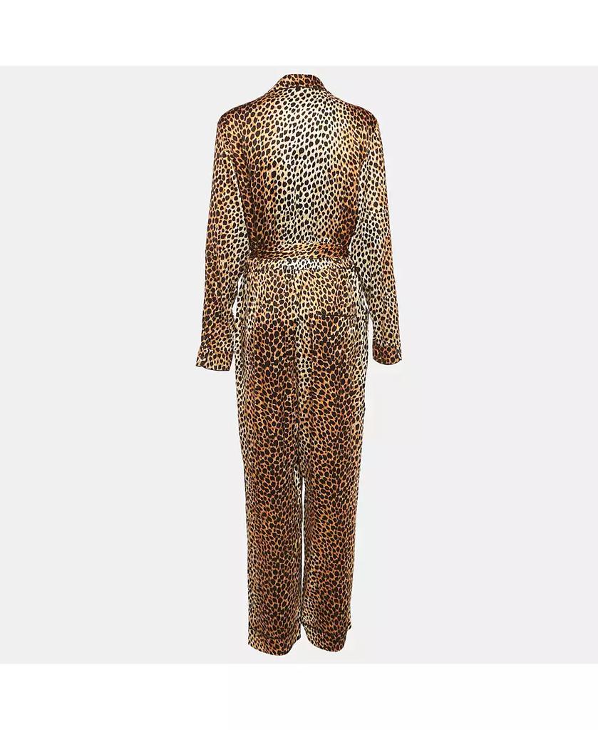 Pre-Owned Dolce & Gabbana Women's Brown Leopard Print Silk Belted Jumpsuit