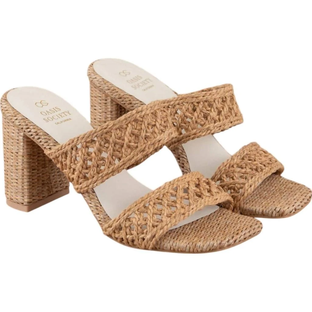 OASIS SOCIETY Women's Woven Double Band Heels In Brown 3
