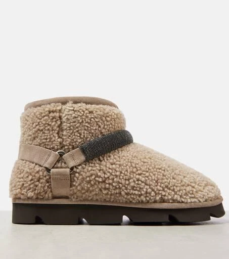 Brunello Cucinelli Monili Beads shearling snow boots 5