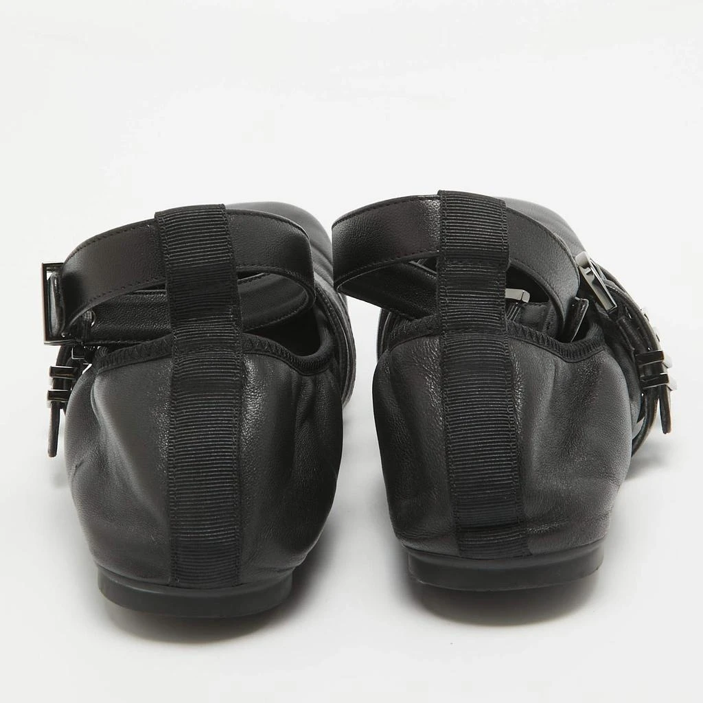 Stuart Weitzman Stuart Weitzman Black Leather Bolshoi Buckle Detail Ballet Flats Size 40 5
