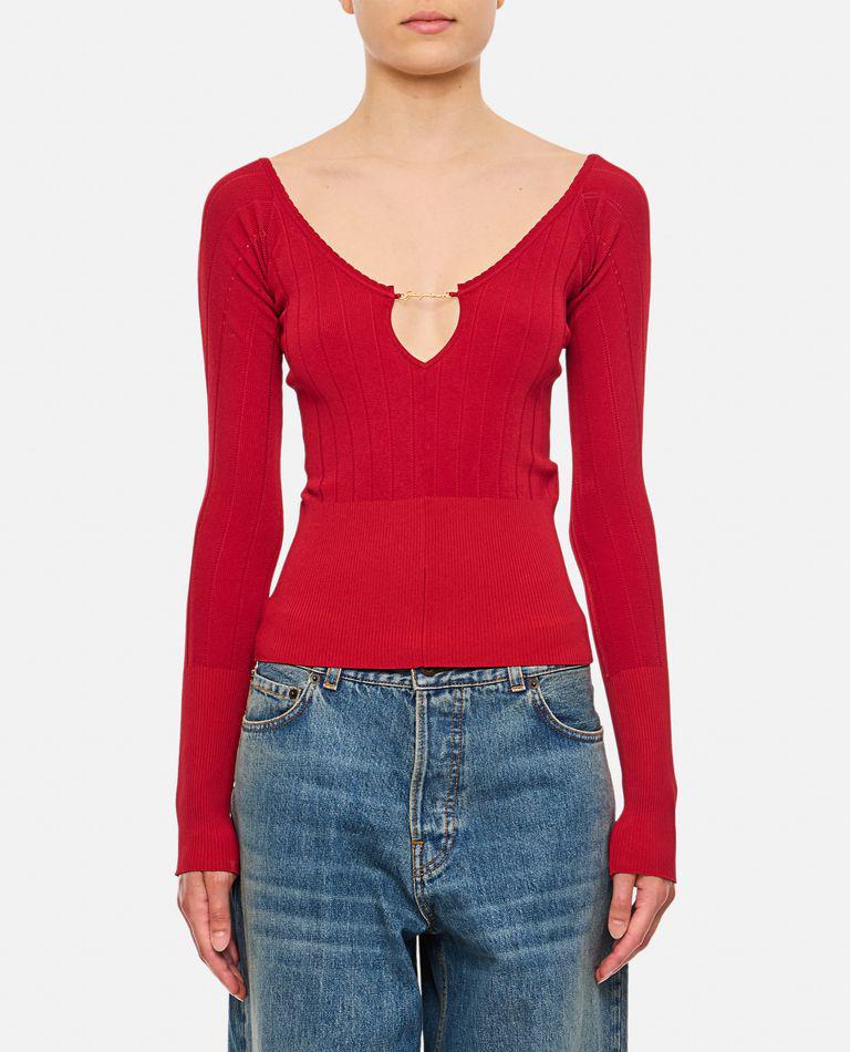 Jacquemus Le Polo Neve polo jumper Rouge 38 - Tops - Free Jacquemus Le Polo Neve polo jumper Rouge 38 - Tops - Free