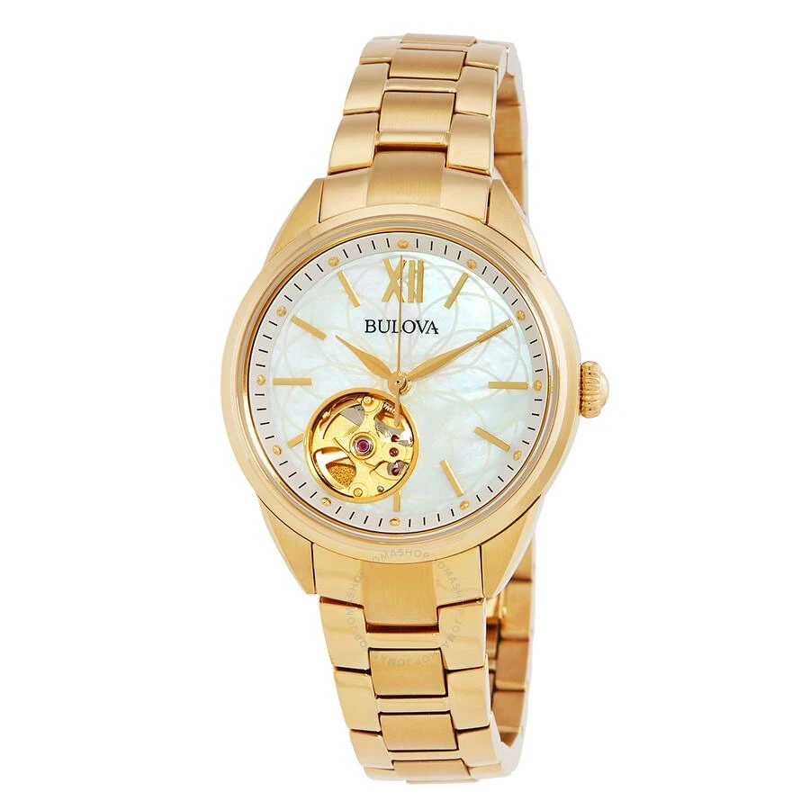 Bulova Bulova Sutton Automatic White Mother of Pearl Dial Ladies Watch 97L172 1