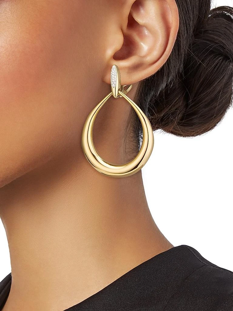 Roberto Coin 18K Yellow Gold & Diamond Teardrop Hoop Earrings 2