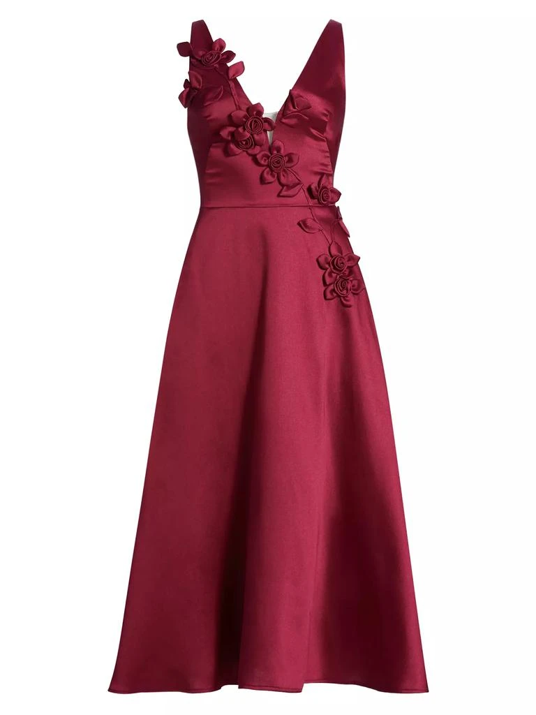 MARCHESA Flower Appliqué Cocktail Dress 1