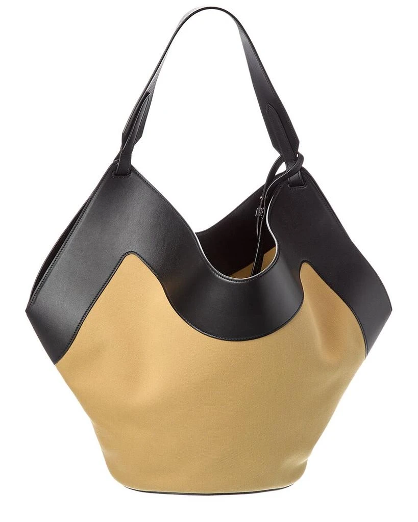 Khaite KHAITE Lotus Medium Canvas 
Leather Tote 2