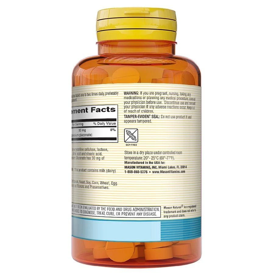 Mason Natural Magnesium Gluconate 550 mg Tablets 2