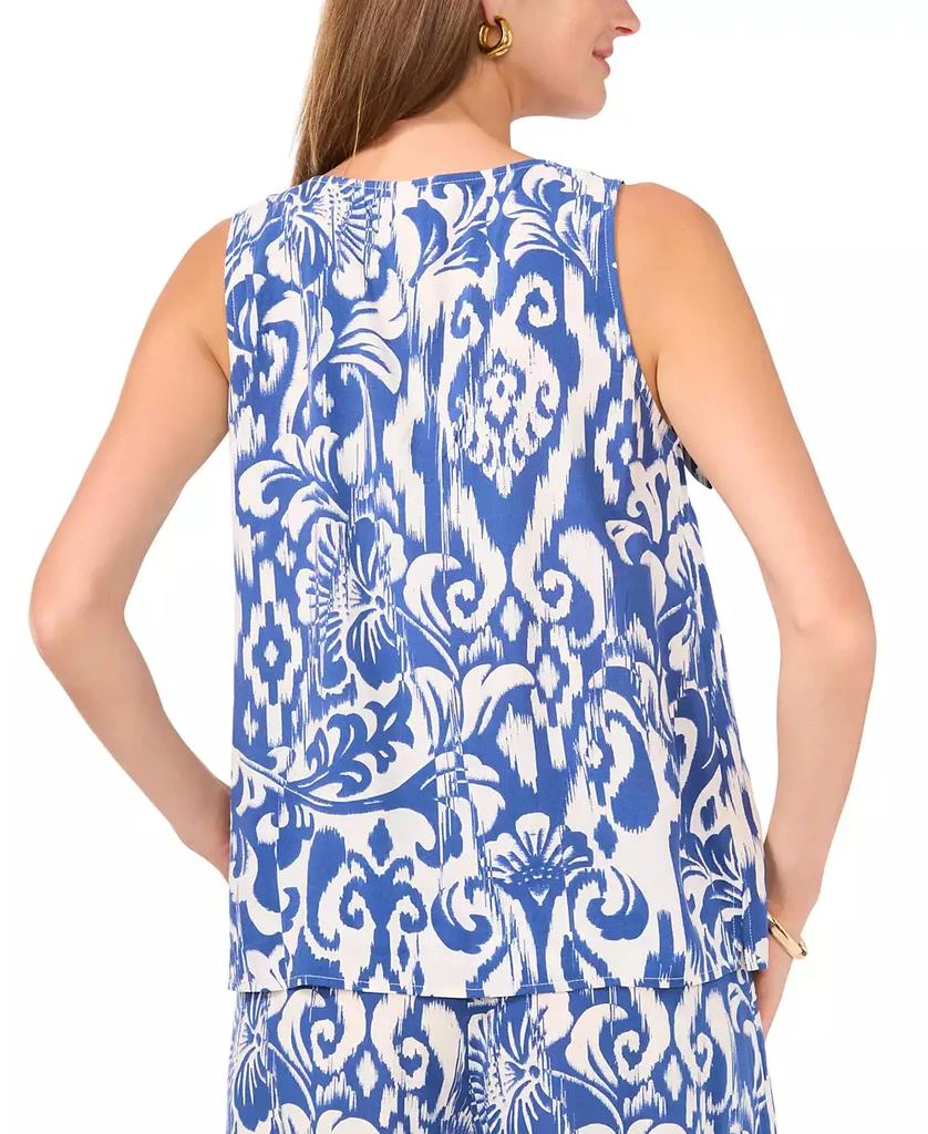 Vince Camuto Women's Printed V-Neck Tie-Strap Sleeveless Top 2