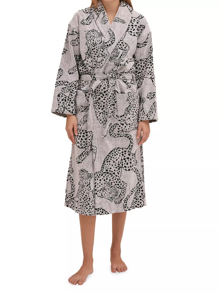 Desmond & Dempsey Cotton Jag Print Towel Robe