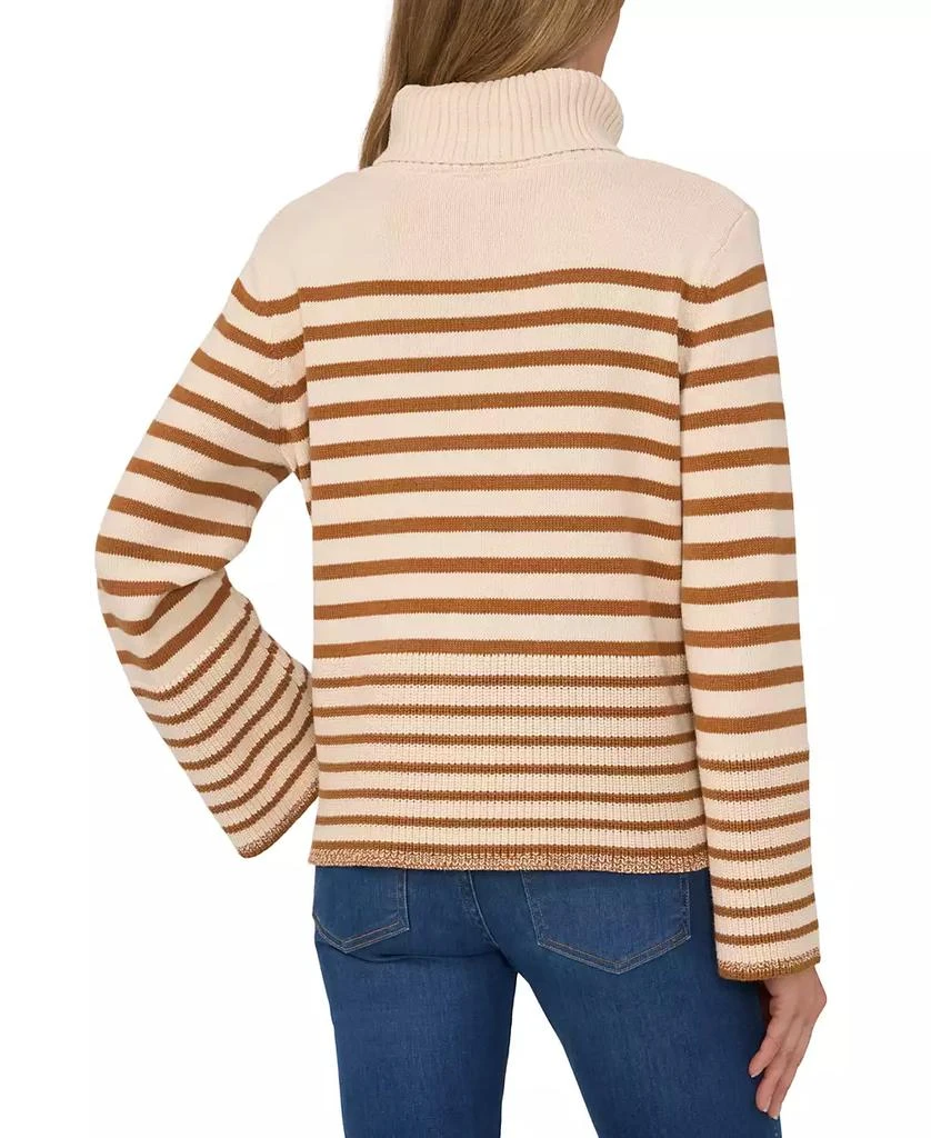 CeCe Women's Turtle Neck Stripe Sweater 2
