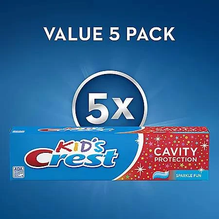 Crest Crest Kid's Toothpaste, Sparkle Fun, 4.6 oz., 5 pk. 3