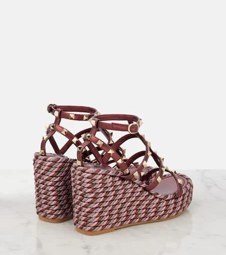 Valentino Rockstud 95 leather espadrille wedges 2