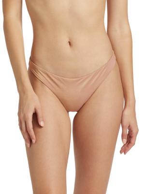 Zimmermann Everley Metallic Low-Rise Bikini Bottom