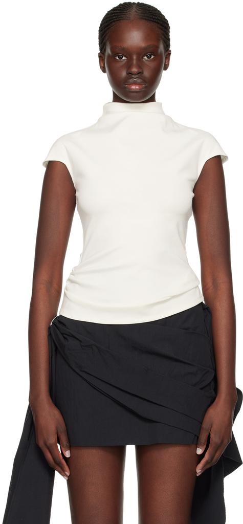 Paris Georgia Off-White Asymmetric T-Shirt