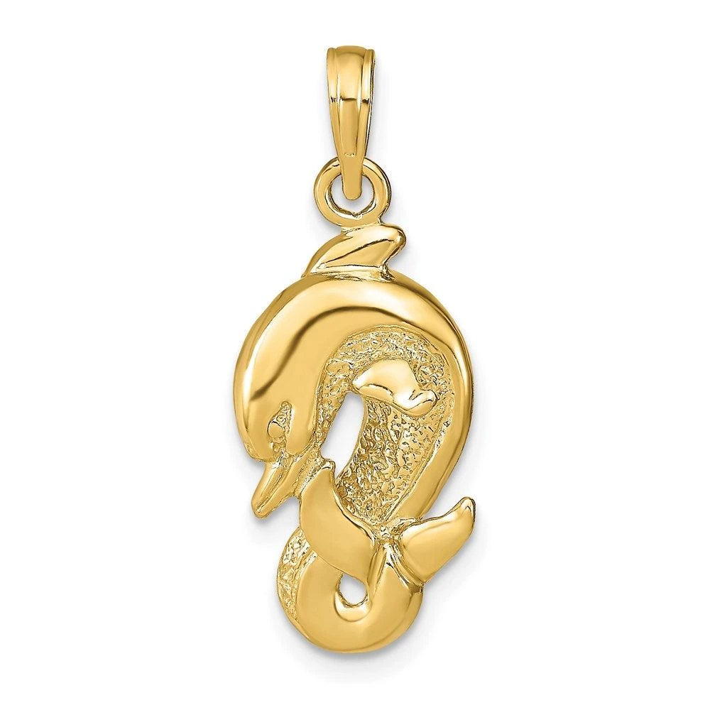 Diamond2Deal 14k Yellow Gold Dolphin Pendant