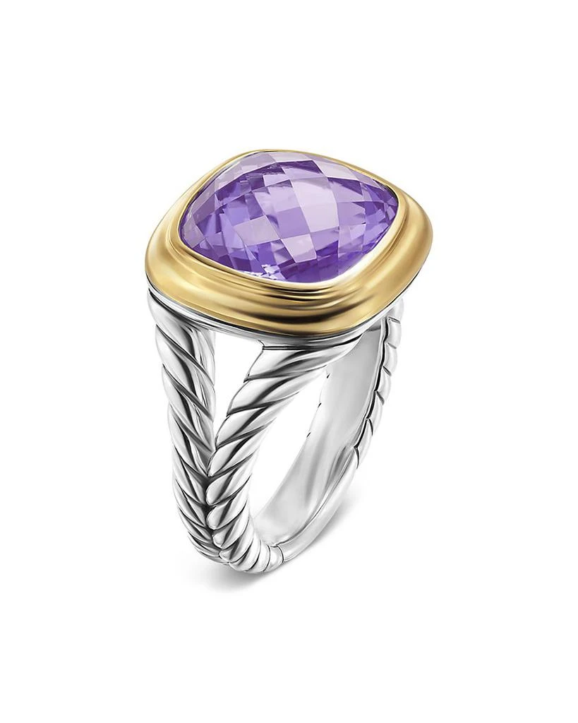 David Yurman Albion® Ring in Sterling Silver with 18K Yellow Gold and Amethyst, 11mm 3