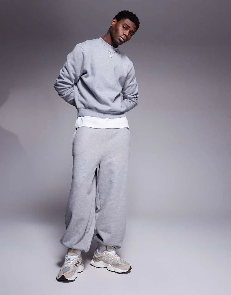 ASOS ASOS DESIGN premium heavyweight oversized jogger in 400gsm grey - GREY 1