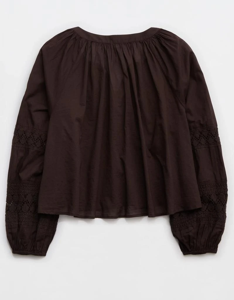 Aerie Aerie Long Sleeve Crochet Button Down Shirt 4