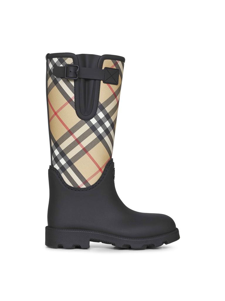Burberry BURBERRY | Black rubber Marsh Stamp high rain boots | Women | 36