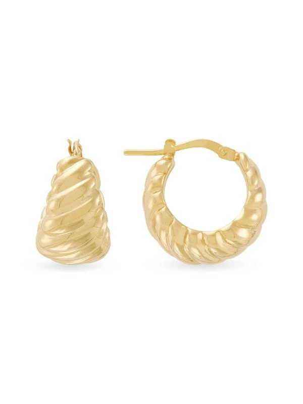 Saks Fifth Avenue 14K Yellow Gold Huggie Earrings 2