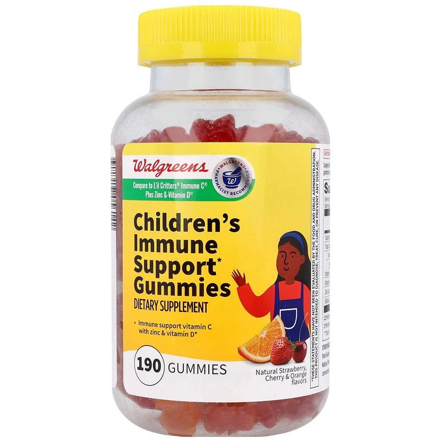Walgreens Children
s Immune Support Gummies Natural Strawberry, Cherry 
Orange