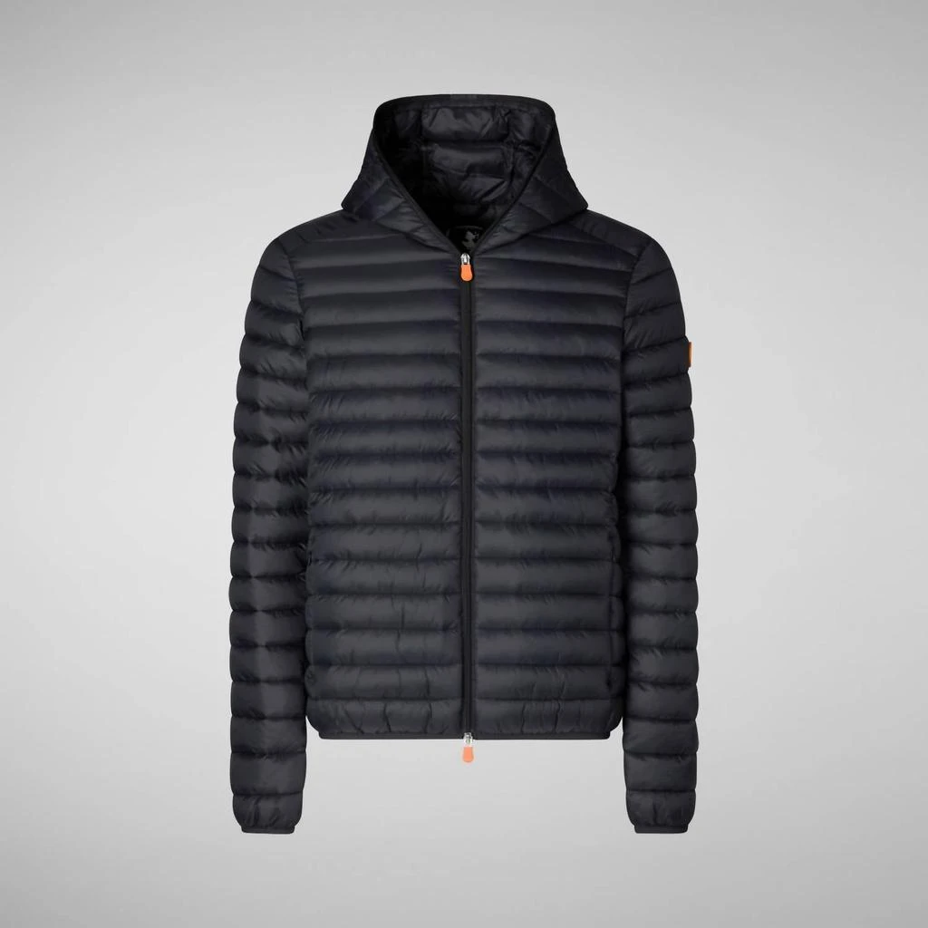 Save The Duck Men's Puffer Hoodie Coat In Black 5