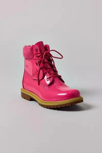 Timberland Timberland Women's Premium Pink Patent Leather 6-Inch Lace-Up Waterproof Boot 3
