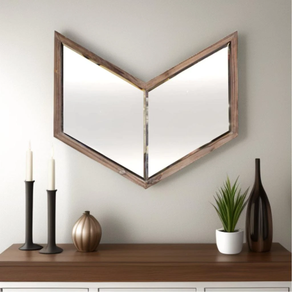 Hivvago 23" Brown Novelty Framed Accent Mirror 2