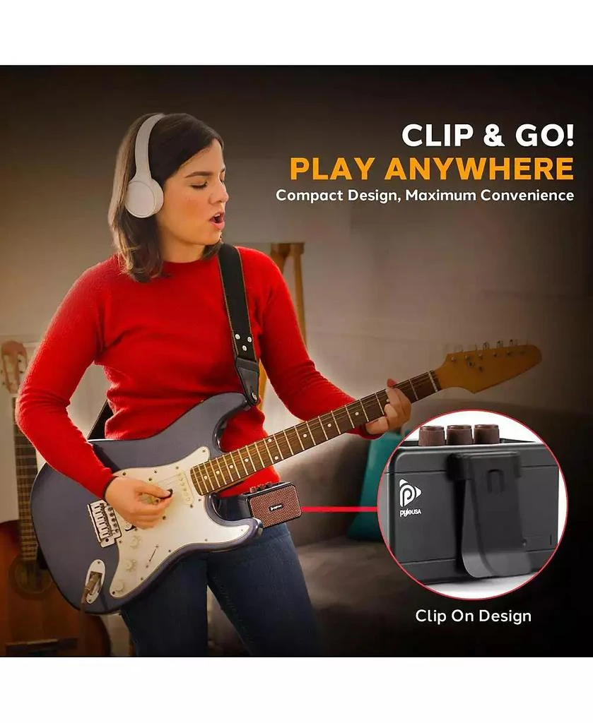 Pyle 5W Portable Mini Electric Guitar Amplifier for Desktop Practice 6
