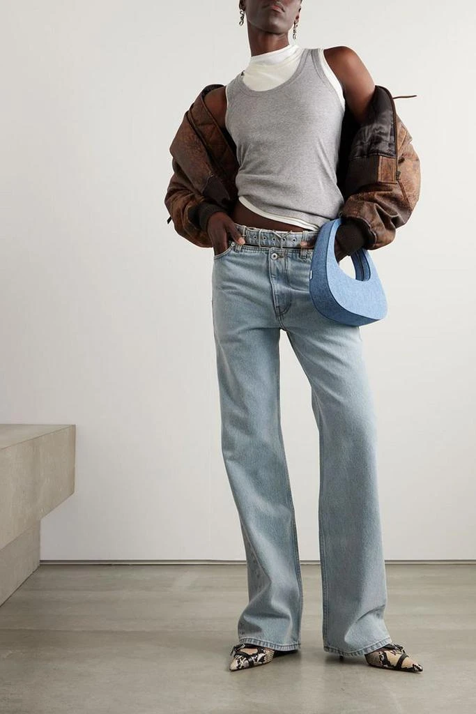 Y/PROJECT Evergreen belted cut-out high-rise straight-leg jeans 