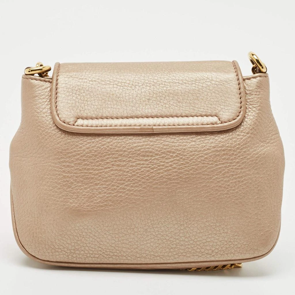 Gucci Gucci Metallic Beige Leather Small 1973 Chain Crossbody Bag 4