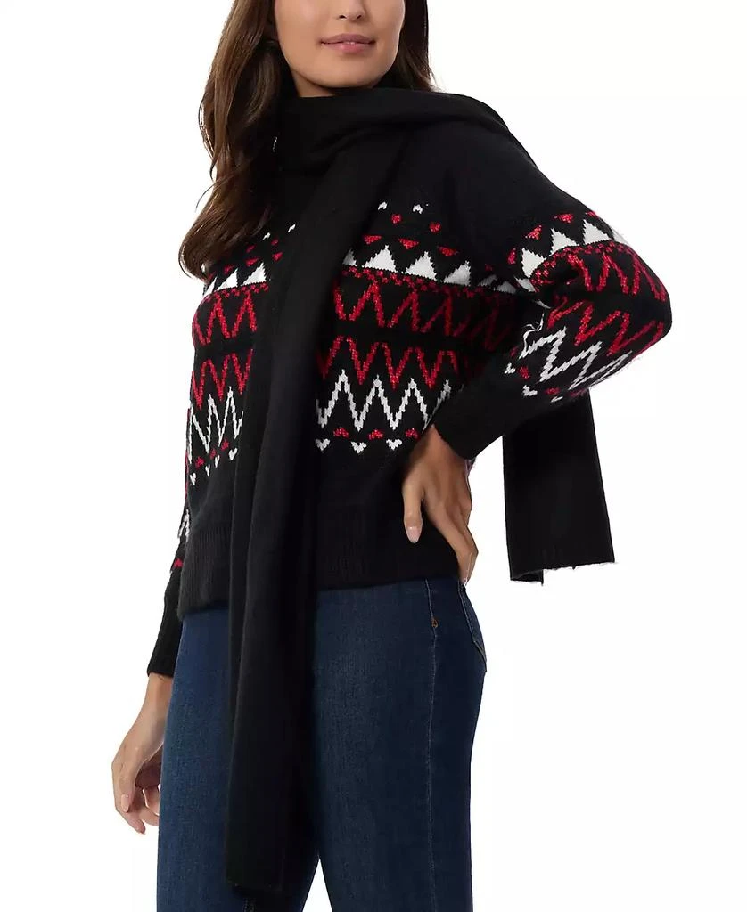 JONES NEW YORK Women's Fair Isle Crewneck Sweater & Scarf 4