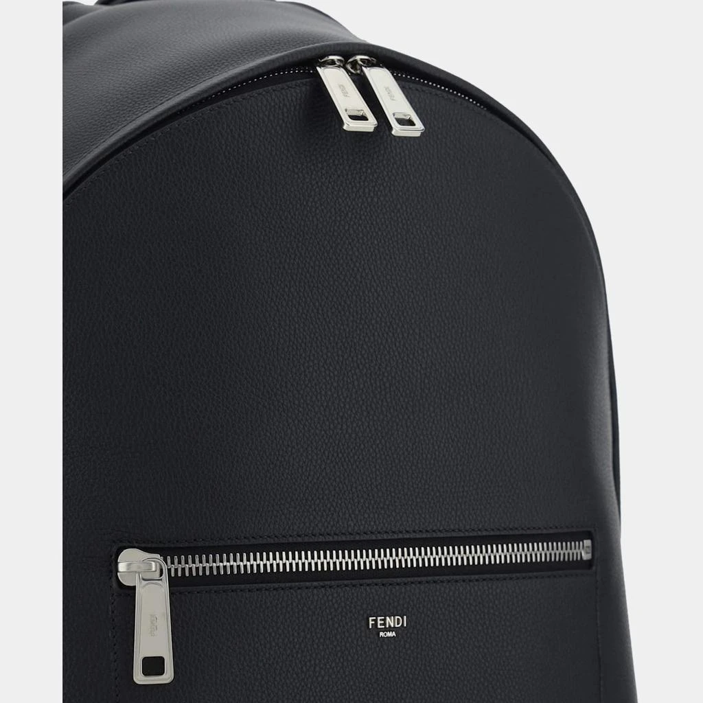 Fendi Fendi Black Leather Backpack Bag 3