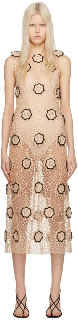 Beaufille Beige & Black Zelle Midi Dress 1
