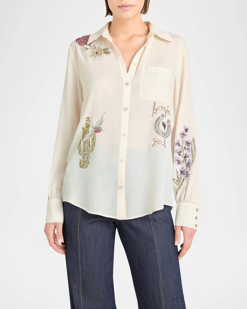 Cinq a Sept Blanche Long-Sleeve Western Amour Top 3
