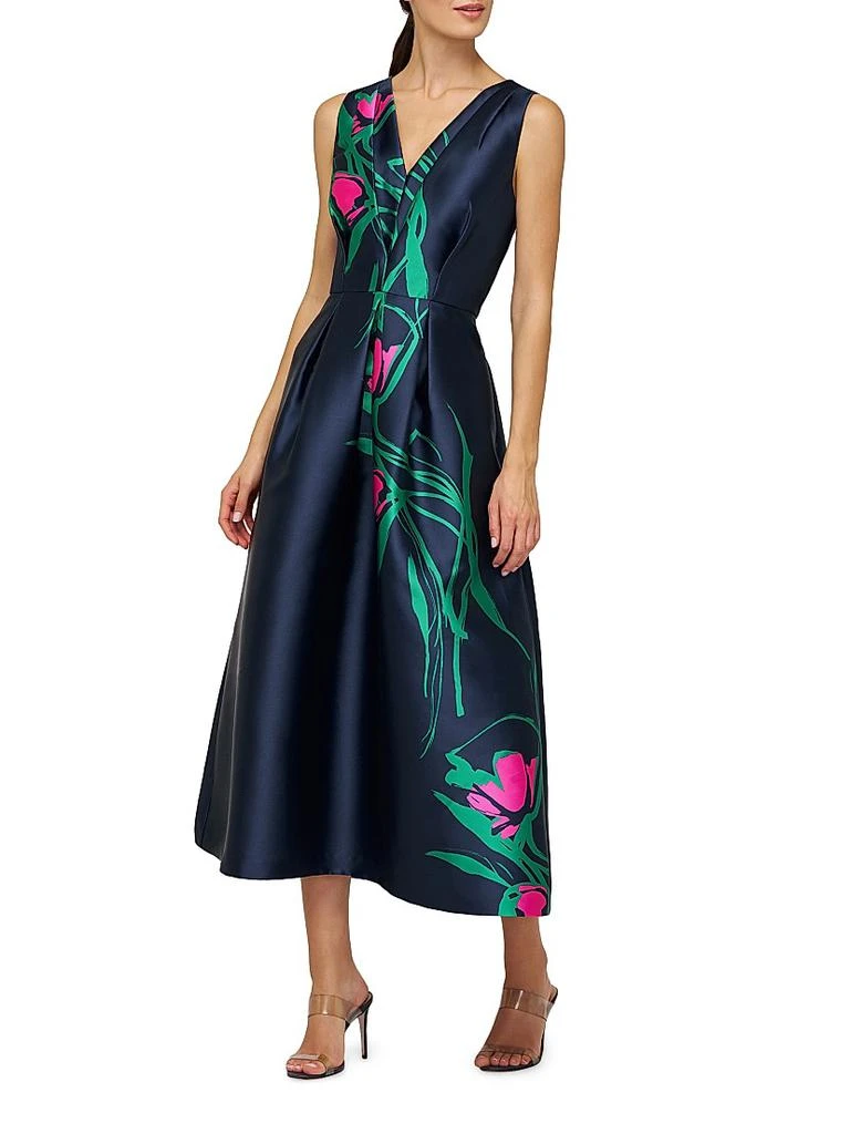 Kay Unger Willa Floral Tea-Length Dress 3