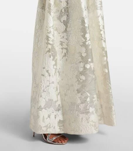 SIMKHAI Octavia lamé jacquard corset gown 5