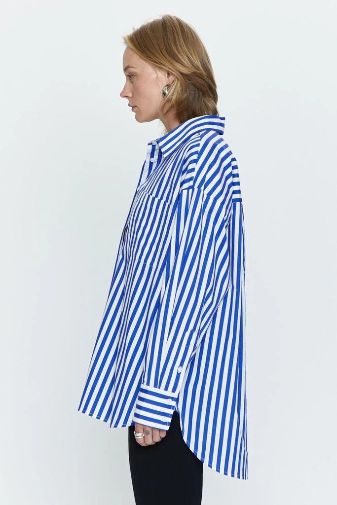 Pistola Denim Rena Button Down Tunic Shirt - Cobalt Stripe 3