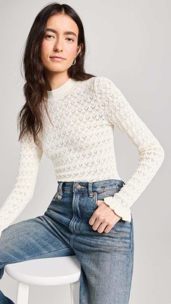 Sea Rue Fine Knit Gauge Knit High Neck Sweater