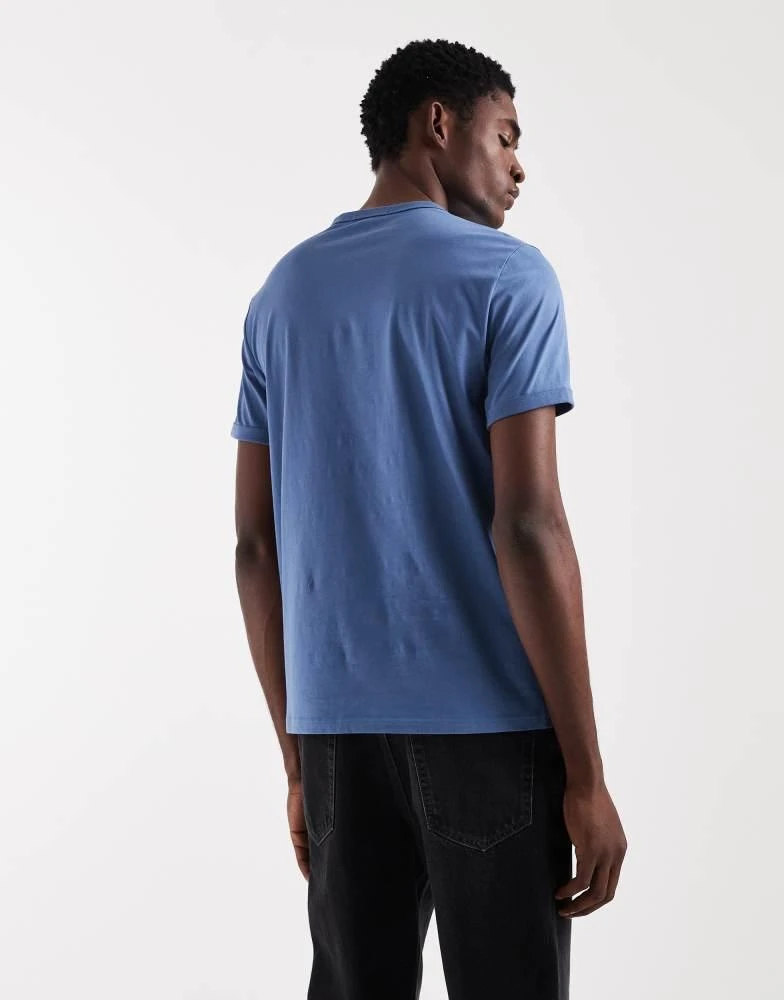 Fred Perry Fred Perry logo ringer t-shirt in bright blue 3