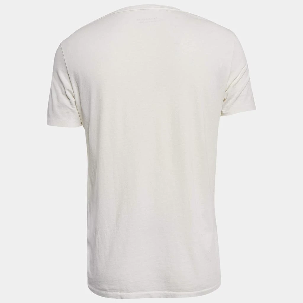 ALL SAINTS All Saints Off-White Cotton V-Neck T-Shirt M 2