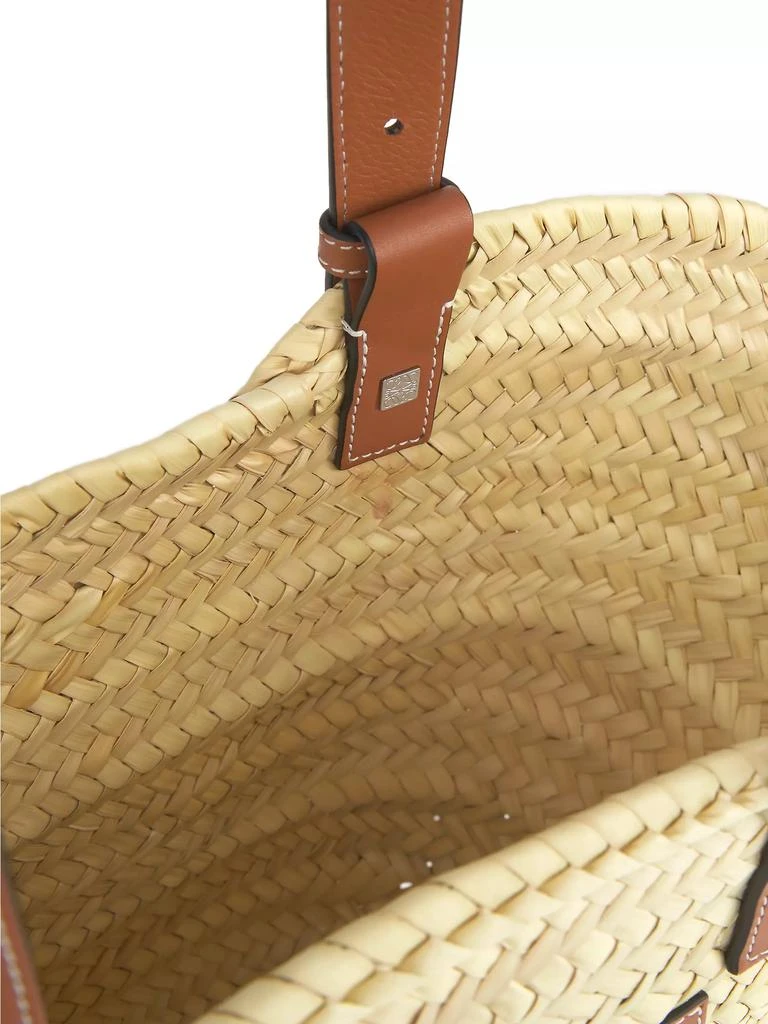 Loewe Medium Leather-Trimmed Woven Basket Bag 4