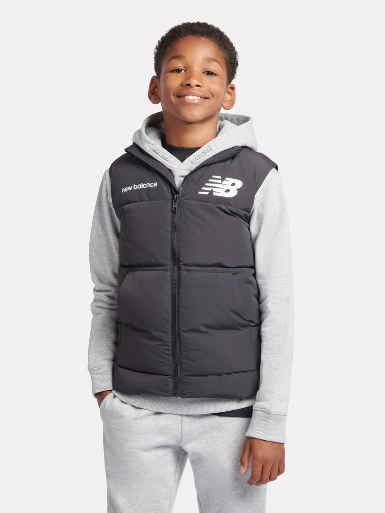 New Balance New Balance Boys Logo Quilted Gilet in Black 1