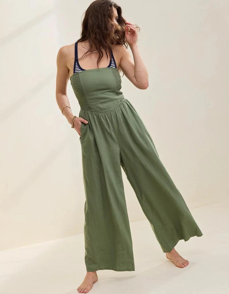 Aerie Aerie Strapless Smocked Jumpsuit 1