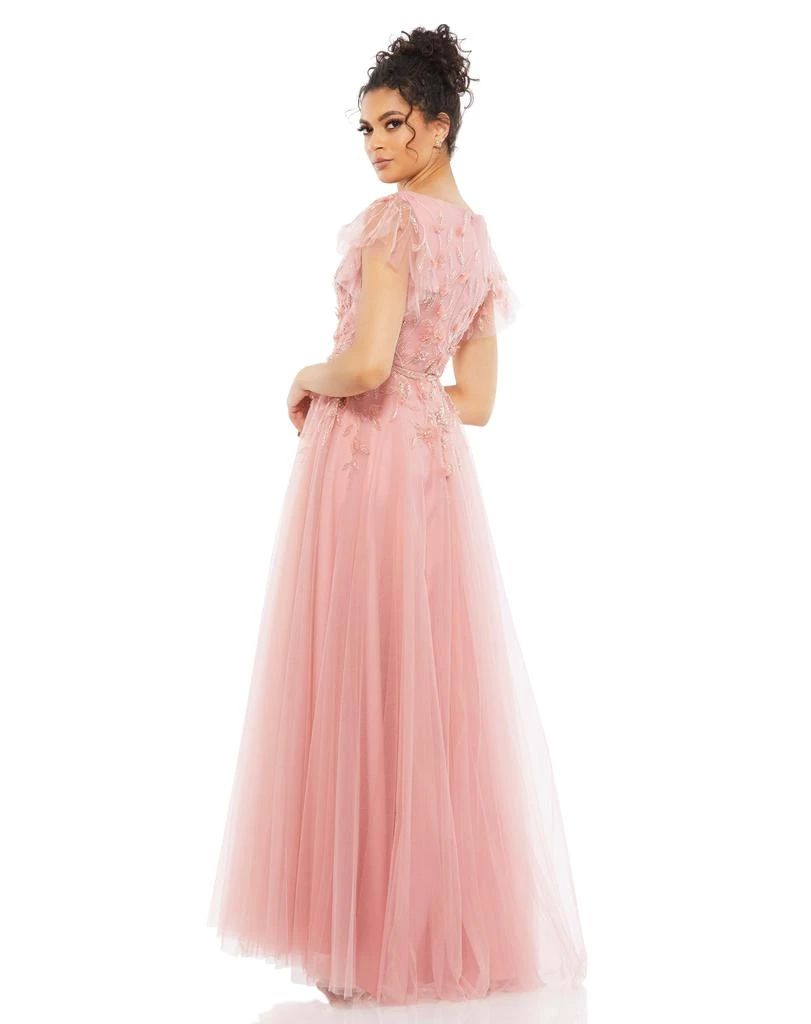 Mac Duggal Embellished Cap Sleeve V Neck Gown 2